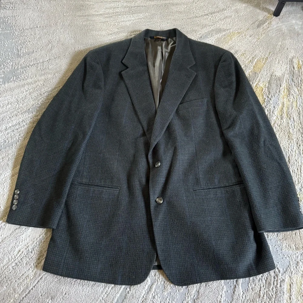 Brooks Brothers blazer 100% camel hair brown plaid checker olive green blue 44